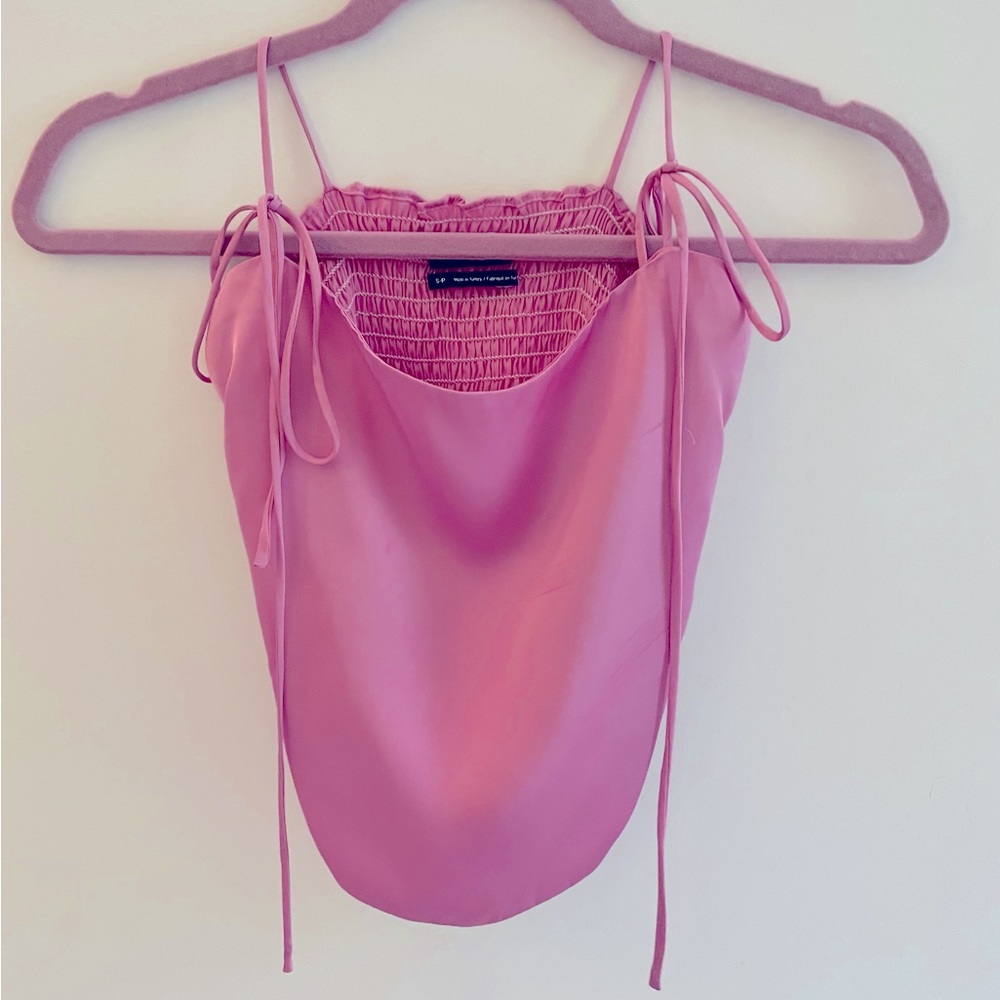 Urban Outfitters bright mauve tank with adjustable bow straps 🎀
